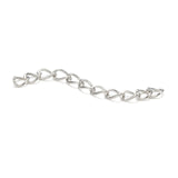 Iron Ends with Twist Chains, Platinum, 45~55x3.5mm, Links: 5x3.5x0.8mm, 100Strands/Set
