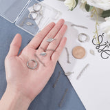 Iron Ends with Twist Chains, Platinum, 45~55x3.5mm, Links: 5x3.5x0.8mm, 100Strands/Set