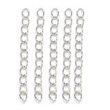 Iron Ends with Twist Chains, Platinum, 45~55x3.5mm, Links: 5x3.5x0.8mm, 100Strands/Set