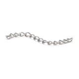 304 Stainless Steel Ends Chains, Twisted Chain Extension, for Anklet Jewelry, Solder, Stainless Steel Color, 40x3mm, Links: 4x3x0.5mm, 200Strands/Set