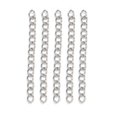 304 Stainless Steel Ends Chains, Twisted Chain Extension, for Anklet Jewelry, Solder, Stainless Steel Color, 40x3mm, Links: 4x3x0.5mm, 200Strands/Set