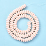 Handmade Polymer Clay Beads Strands, for DIY Jewelry Crafts Supplies, Flat Round, Bisque, 6~7x3mm, Hole: 1.5mm, about 113~116pcs/strand, 15.55 inch~16.14 inch(39.5~41cm), 10Strand/Set