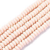 Handmade Polymer Clay Beads Strands, for DIY Jewelry Crafts Supplies, Flat Round, Bisque, 6~7x3mm, Hole: 1.5mm, about 113~116pcs/strand, 15.55 inch~16.14 inch(39.5~41cm), 10Strand/Set