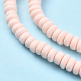 Handmade Polymer Clay Beads Strands, for DIY Jewelry Crafts Supplies, Flat Round, Bisque, 6~7x3mm, Hole: 1.5mm, about 113~116pcs/strand, 15.55 inch~16.14 inch(39.5~41cm), 10Strand/Set