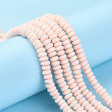 Handmade Polymer Clay Beads Strands, for DIY Jewelry Crafts Supplies, Flat Round, Bisque, 6~7x3mm, Hole: 1.5mm, about 113~116pcs/strand, 15.55 inch~16.14 inch(39.5~41cm), 10Strand/Set