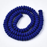 Handmade Polymer Clay Beads Strands, for DIY Jewelry Crafts Supplies, Flat Round, Dark Blue, 6~7x3mm, Hole: 1.5mm, about 113~116pcs/strand, 15.55 inch~16.14 inch(39.5~41cm), 10Strand/Set