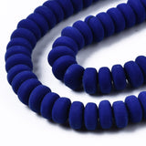 Handmade Polymer Clay Beads Strands, for DIY Jewelry Crafts Supplies, Flat Round, Dark Blue, 6~7x3mm, Hole: 1.5mm, about 113~116pcs/strand, 15.55 inch~16.14 inch(39.5~41cm), 10Strand/Set