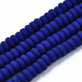 Handmade Polymer Clay Beads Strands, for DIY Jewelry Crafts Supplies, Flat Round, Dark Blue, 6~7x3mm, Hole: 1.5mm, about 113~116pcs/strand, 15.55 inch~16.14 inch(39.5~41cm), 10Strand/Set