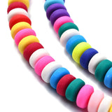 Handmade Polymer Clay Beads Strands, for DIY Jewelry Crafts Supplies, Flat Round, Colorful, 6~7x3mm, Hole: 1.5mm, about 113~116pcs/strand, 15.55 inch~16.14 inch(39.5~41cm), 10Strand/Set