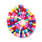 Handmade Polymer Clay Beads Strands, for DIY Jewelry Crafts Supplies, Flat Round, Colorful, 6~7x3mm, Hole: 1.5mm, about 113~116pcs/strand, 15.55 inch~16.14 inch(39.5~41cm), 10Strand/Set