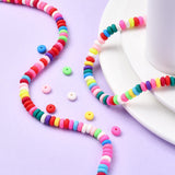 Handmade Polymer Clay Beads Strands, for DIY Jewelry Crafts Supplies, Flat Round, Colorful, 6~7x3mm, Hole: 1.5mm, about 113~116pcs/strand, 15.55 inch~16.14 inch(39.5~41cm), 10Strand/Set