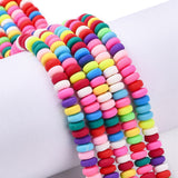 Handmade Polymer Clay Beads Strands, for DIY Jewelry Crafts Supplies, Flat Round, Colorful, 6~7x3mm, Hole: 1.5mm, about 113~116pcs/strand, 15.55 inch~16.14 inch(39.5~41cm), 10Strand/Set