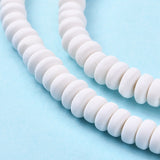 Handmade Polymer Clay Beads Strands, for DIY Jewelry Crafts Supplies, Flat Round, Creamy White, 6~7x3mm, Hole: 1.5mm, about 113~116pcs/strand, 15.55 inch~16.14 inch(39.5~41cm), 10Strand/Set