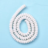 Handmade Polymer Clay Beads Strands, for DIY Jewelry Crafts Supplies, Flat Round, Creamy White, 6~7x3mm, Hole: 1.5mm, about 113~116pcs/strand, 15.55 inch~16.14 inch(39.5~41cm), 10Strand/Set