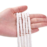 Handmade Polymer Clay Beads Strands, for DIY Jewelry Crafts Supplies, Flat Round, Creamy White, 6~7x3mm, Hole: 1.5mm, about 113~116pcs/strand, 15.55 inch~16.14 inch(39.5~41cm), 10Strand/Set