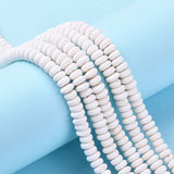 Handmade Polymer Clay Beads Strands, for DIY Jewelry Crafts Supplies, Flat Round, Creamy White, 6~7x3mm, Hole: 1.5mm, about 113~116pcs/strand, 15.55 inch~16.14 inch(39.5~41cm), 10Strand/Set