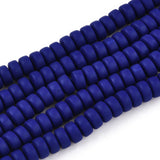 Handmade Polymer Clay Beads Strands, for DIY Jewelry Crafts Supplies, Flat Round, Dark Blue, 6~7x3mm, Hole: 1.5mm, about 113~116pcs/strand, 15.55 inch~16.14 inch(39.5~41cm)., 10Strand/Set