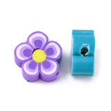 Handmade Polymer Clay Flower Plum Blossom Beads, Mixed Color, 8~10x3~5mm, Hole: 2mm, 500pc/Set