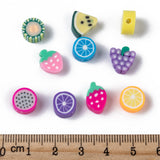 Handmade Polymer Clay Fruit Theme Beads, Mixed Color, 7~12x8~10x4~5mm, Hole: 2mm, 500pcs/Set