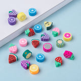 Handmade Polymer Clay Fruit Theme Beads, Mixed Color, 7~12x8~10x4~5mm, Hole: 2mm, 500pcs/Set