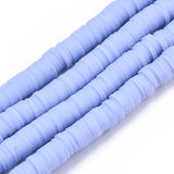 Handmade Polymer Clay Beads Strands, for DIY Jewelry Crafts Supplies, Heishi Beads, Disc/Flat Round, Lilac, 6x0.5~1mm, Hole: 1.8mm, about 290~320pcs/strand, 15.75 inch~16.14 inch(40~41cm), 10Strand/Set