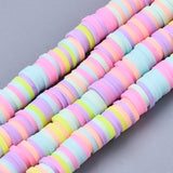 Handmade Polymer Clay Beads Strands, for DIY Jewelry Crafts Supplies, Heishi Beads, Disc/Flat Round, Mixed Color, 6x0.5~1mm, Hole: 1.8mm, about 290~320pcs/strand, 15.75 inch~16.14 inch(40~41cm), 10Strands/Set