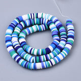 Handmade Polymer Clay Beads Strands, for DIY Jewelry Crafts Supplies, Heishi Beads, Disc/Flat Round, Mixed Color, 6x0.5~1mm, Hole: 1.8mm, about 290~320pcs/strand, 15.75 inch~16.14 inch(40~41cm), 10Strand/Set