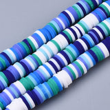 Handmade Polymer Clay Beads Strands, for DIY Jewelry Crafts Supplies, Heishi Beads, Disc/Flat Round, Mixed Color, 6x0.5~1mm, Hole: 1.8mm, about 290~320pcs/strand, 15.75 inch~16.14 inch(40~41cm), 10Strand/Set