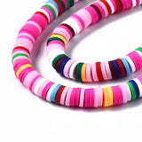 Handmade Polymer Clay Beads Strands, for DIY Jewelry Crafts Supplies, Heishi Beads, Disc/Flat Round, Mixed Color, 6x0.5~1mm, Hole: 1.8mm, about 290~320pcs/strand, 15.75 inch~16.14 inch(40~41cm), 10Strands/Set