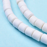 Polymer Clay Bead Strands, Column, White, 5~7x6mm, Hole: 1.5~2mm, about 61~69pcs/strand, 15.74 inch, 10Strand/Set