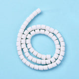 Polymer Clay Bead Strands, Column, White, 5~7x6mm, Hole: 1.5~2mm, about 61~69pcs/strand, 15.74 inch, 10Strand/Set