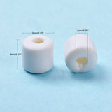 Polymer Clay Bead Strands, Column, White, 5~7x6mm, Hole: 1.5~2mm, about 61~69pcs/strand, 15.74 inch, 10Strand/Set