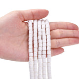 Polymer Clay Bead Strands, Column, White, 5~7x6mm, Hole: 1.5~2mm, about 61~69pcs/strand, 15.74 inch, 10Strand/Set