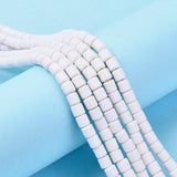 Polymer Clay Bead Strands, Column, White, 5~7x6mm, Hole: 1.5~2mm, about 61~69pcs/strand, 15.74 inch, 10Strand/Set