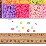 3600Pcs 24 Colors Handmade Polymer Clay Beads, Heishi Beads, for DIY Jewelry Crafts Supplies, Disc/Flat Round, Mixed Color, 6x1mm, Hole: 2mm, 150pcs/color