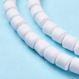 Handmade Polymer Clay Bead Strands, Column, White, 6.5x6mm, Hole: 1.2mm, about 61pcs/strand, 15.75 inch(40cm), 10Strand/Set