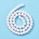 Handmade Polymer Clay Bead Strands, Column, White, 6.5x6mm, Hole: 1.2mm, about 61pcs/strand, 15.75 inch(40cm), 10Strand/Set