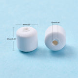 Handmade Polymer Clay Bead Strands, Column, White, 6.5x6mm, Hole: 1.2mm, about 61pcs/strand, 15.75 inch(40cm), 10Strand/Set