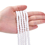 Handmade Polymer Clay Bead Strands, Column, White, 6.5x6mm, Hole: 1.2mm, about 61pcs/strand, 15.75 inch(40cm), 10Strand/Set