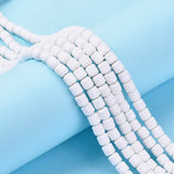 Handmade Polymer Clay Bead Strands, Column, White, 6.5x6mm, Hole: 1.2mm, about 61pcs/strand, 15.75 inch(40cm), 10Strand/Set