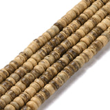 Natural Coconut Rondelle Bead Strands, 5.5x1.5~5mm, Hole: 1mm, about 124pcs/strand, 15.7 inch, 10Strands/Set