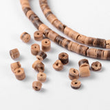 Natural Coconut Column Bead Strands, 3~4x1.5~5mm, Hole: 1mm, about 208pcs/strand, 23.6 inch, 10Strand/Set