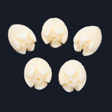 Dyed Synthetic Coral Beads, Jasmine Flower, Creamy White, 8~8.5x6.5~7mm, Hole: 1mm, 100pcs/Set