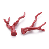 Synthetic Coral Beads, Branch, Dyed, Dark Red, 43.5~44.5x34x7.5mm, Hole: 1.5mm, 5pc/Set