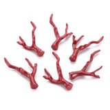 Synthetic Coral Beads, Branch, Dyed, Dark Red, 43.5~44.5x34x7.5mm, Hole: 1.5mm, 5pc/Set