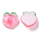 Transparent Resin Decoden Cabochons, Peach, Pink, 19.5x18x6mm, 100pc/Set