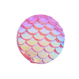 Resin Cabochons, Flat Round with Mermaid Fish Scale, Plum, 12x3mm, 100pc/Set