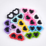 Resin Cabochons, Heart Glasses, Mixed Color, 29.5x12.5x3.5mm, 200pc/Set