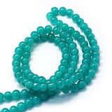 Baking Painted Imitation Jade Glass Round Bead Strands, Dark Cyan, 6.5mm, Hole: 1.5mm, about 135~140pcs/strand, 31.8 inch, 20Strand/Set