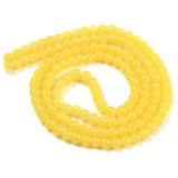 Baking Painted Imitation Jade Glass Round Bead Strands, Yellow, 6.5mm, Hole: 1.5mm, about 135~140pcs/strand, 31.8 inch, 20Strand/Set